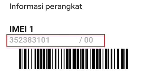 International Mobile Equipment Identity (IMEI) merupakan nomor internasional yang terdiri dari 15 digit.